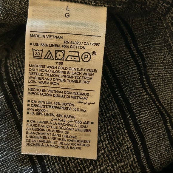 Set of 2 Men's Old Navy grey linen cotton short sleeve button‎ down shirt size L - Picture 8 of 11